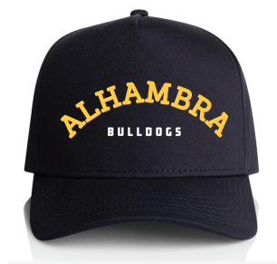 Alhambra Hat | Navy with Alhambra Bulldogs (right side up)