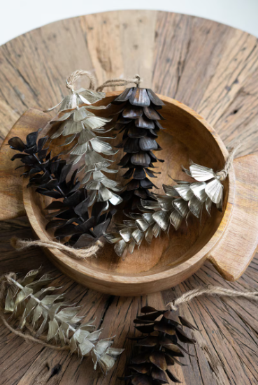 Ornament | Antique Brown Metal Pinecone Decor