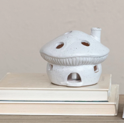 Stoneware Tealight/Incense Holder | Mushroom Gnome House