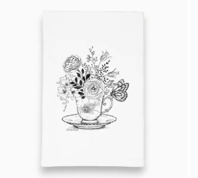 Kitchen Towel | Floral Tea Cup