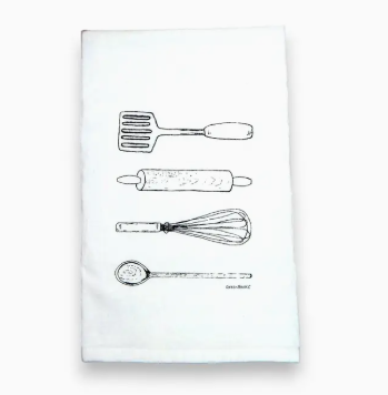 Kitchen Towel | Kitchen Utensils (whisk, spoon, turner, rolling pin)