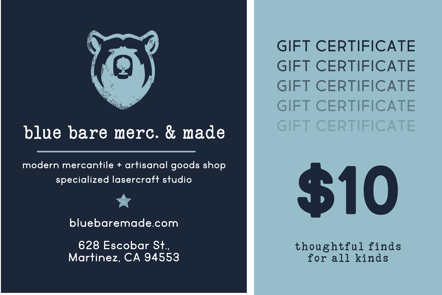 GIFT CARD | BLUE BARE MADE