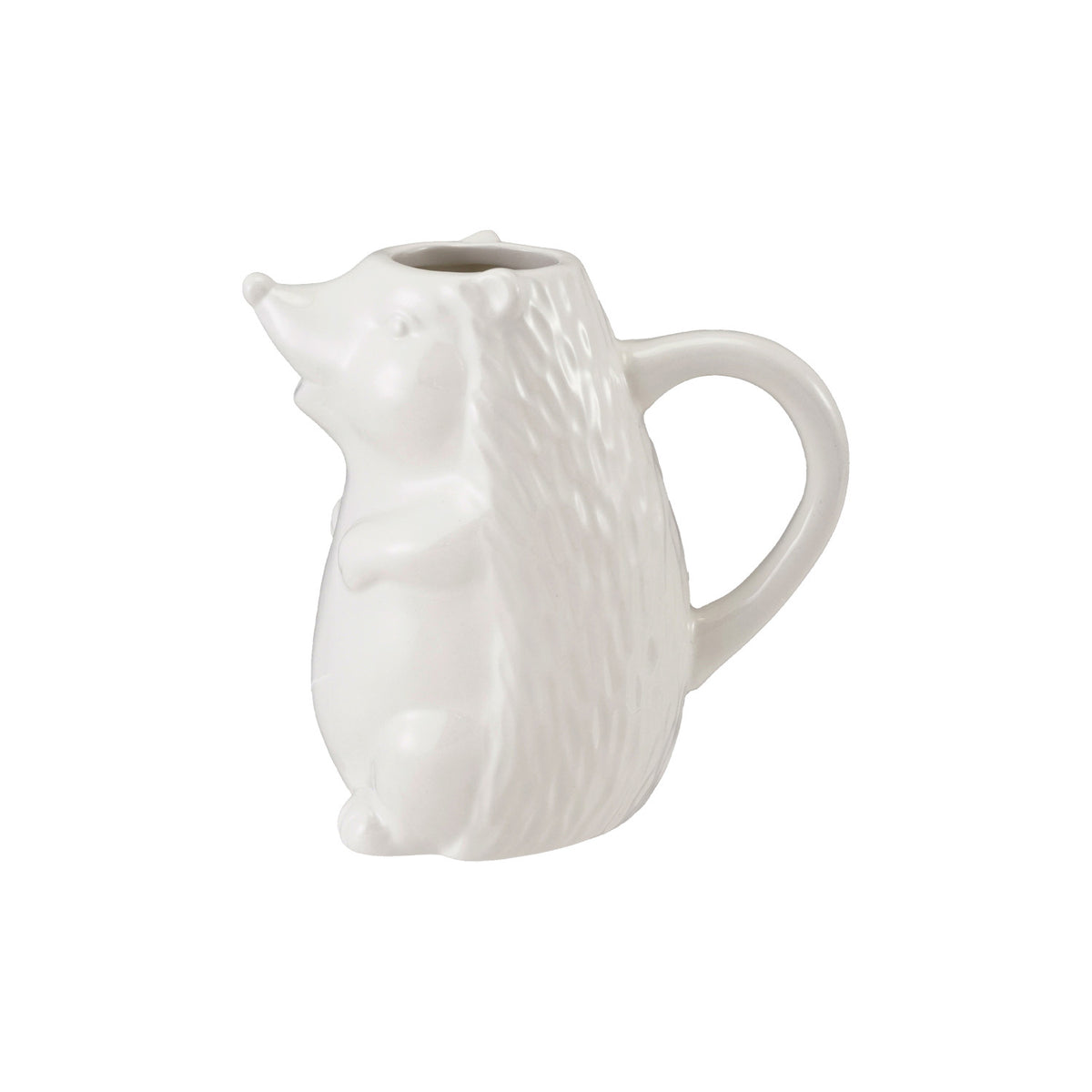 White ceramic hedgehog shaped creamer