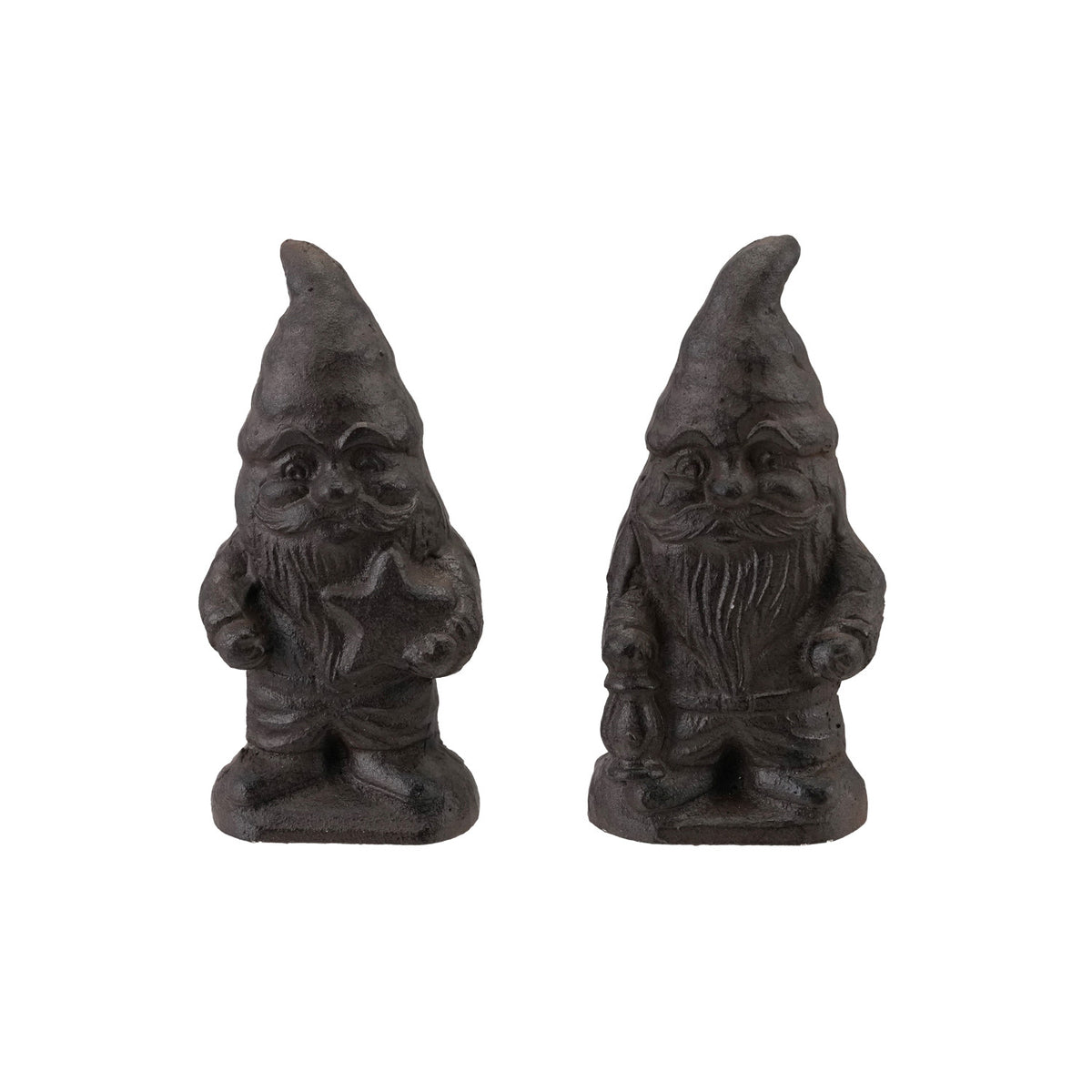 Cast iron gnome figurines